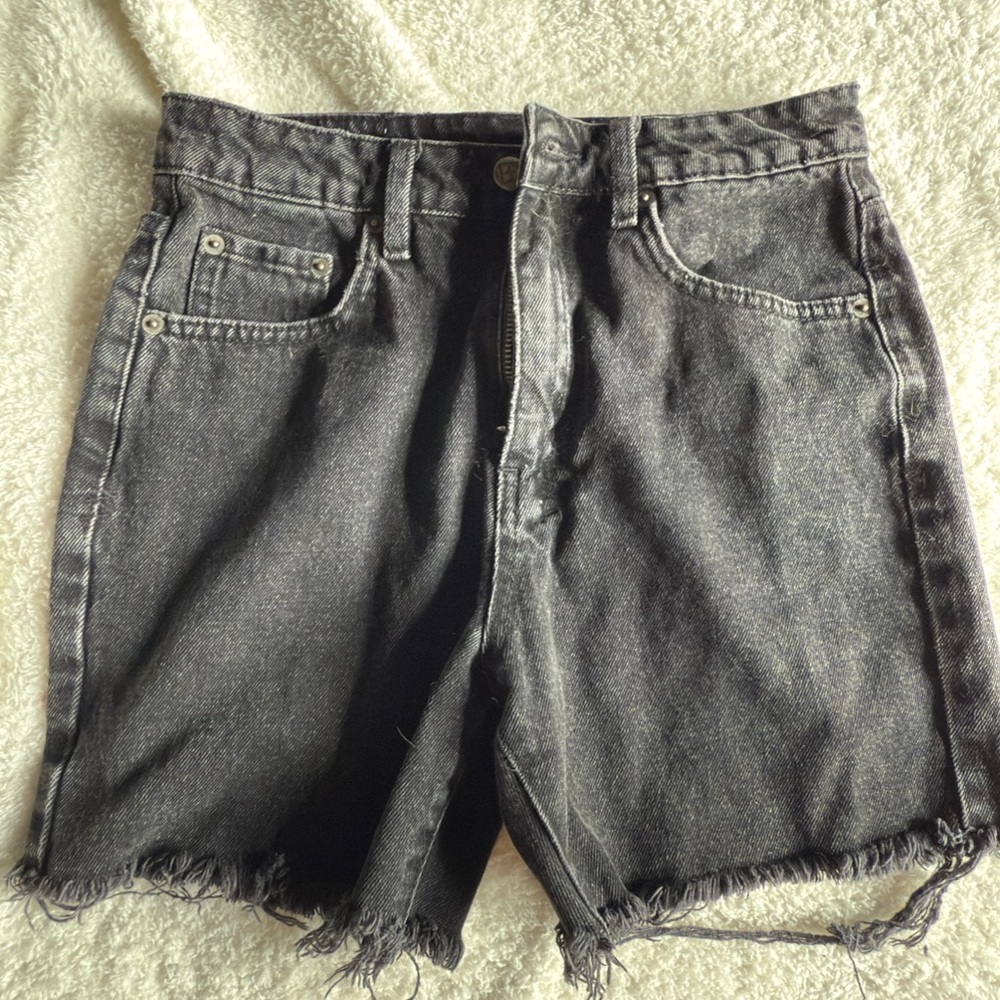 Ksubi Black Denim Cutoff Shorts